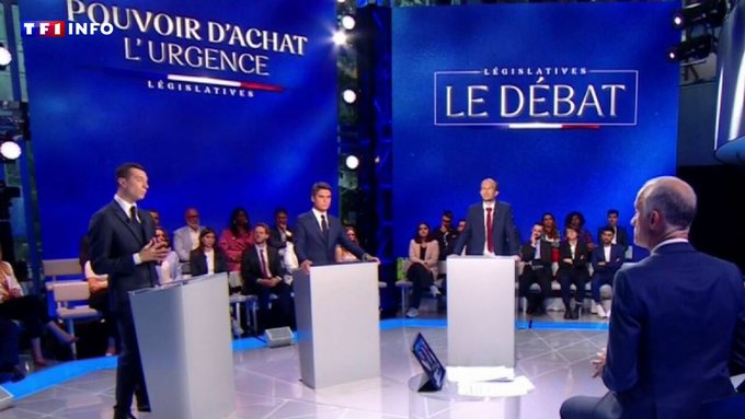 Législatives : points clés du débat entre Gabriel Attal, Jordan Bardella et Manuel Bompard