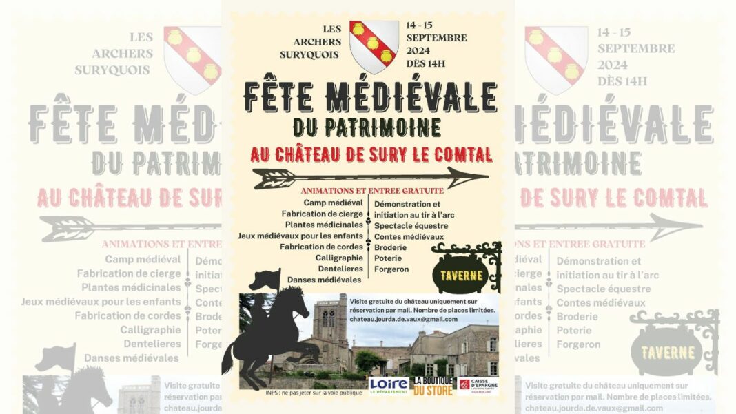 Sury-le-Comtal : Fête Médiévale et Visite du Château le 14 et 15 Septembre – Réservez Dès Maintenant